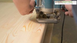 Производство деревянной лестницы. Снятие фасок