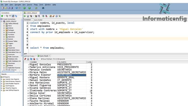Curso de Oracle PLSQL en español desde cero | CONSULTAS JERARQUICAS, (video 32) смотреть онлайн