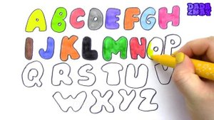 Учим английский Алфавит|Рисуем буквы английского алфавита|Учим цвета с цветными маркерами