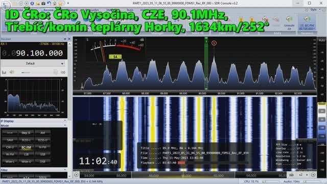 11.05.2023 08:02UTC, [Es], ČRo Vysočina, Чехия, 90.1МГц, 1634км, 200Ватт