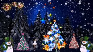 Видеофон!!! С Новым Годом!!! В Новогоднем лесу - футаж!!!