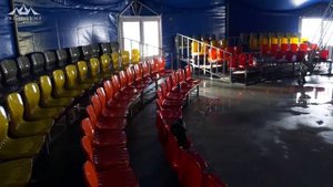 Монтаж стационарного циркового шатра "Шапитошка"