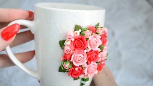 Обзор кружки с декором из полимерной глины