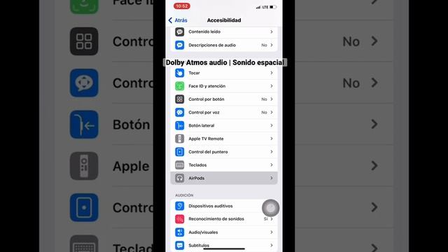 Cómo Activas Dolby Atmos sonido espacial en IPhone 12, iPhone 14 pro #AirPodsPro iOS 16