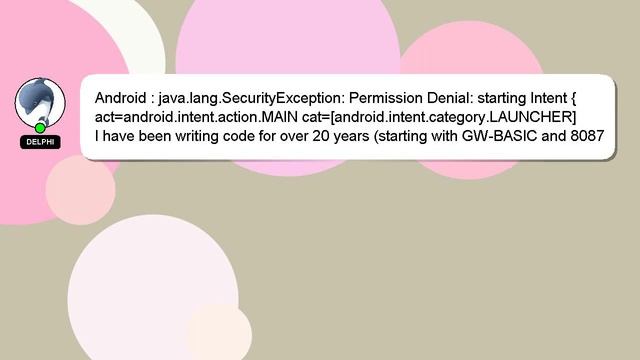 Android : java.lang.SecurityException: Permission Denial: starting Intent { act=android.intent.acti смотреть онлайн