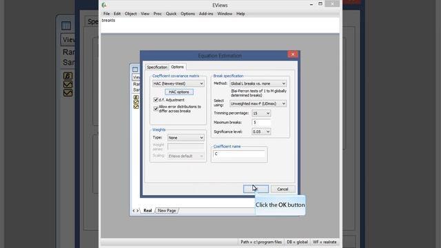 Breakpoint regression in EViews 8 смотреть онлайн