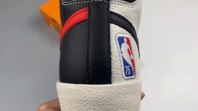 NBA x Nike Blazer Mid 77 EMB Trail Blazers Black Chile Red Sail смотреть онлайн