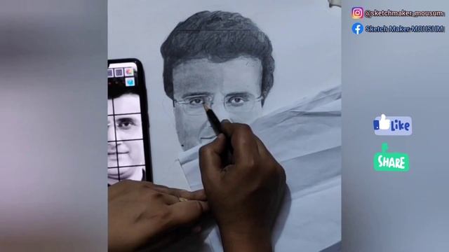 PENCIL SKETCHING OF SOURAV GANGULY│MY SECOND SKETCH MAKING VIDEO│SKETCH MAKER-MOUSUM смотреть онлайн