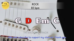 Backing Track G Major  (G D Em C)| Rock 85 bpm | TN Backing Track