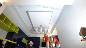 Потолок МДФ с подсветкой в кухне м.Коломенская