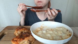 МУКБАНГ Макароны с сыром, запечённая курица АСМР | MUKBANG Mac and cheese, baked chicken