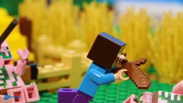 Zombie Pigman - Alex and Steve Life | Lego Stop Motion | Minecraft Animation смотреть онлайн