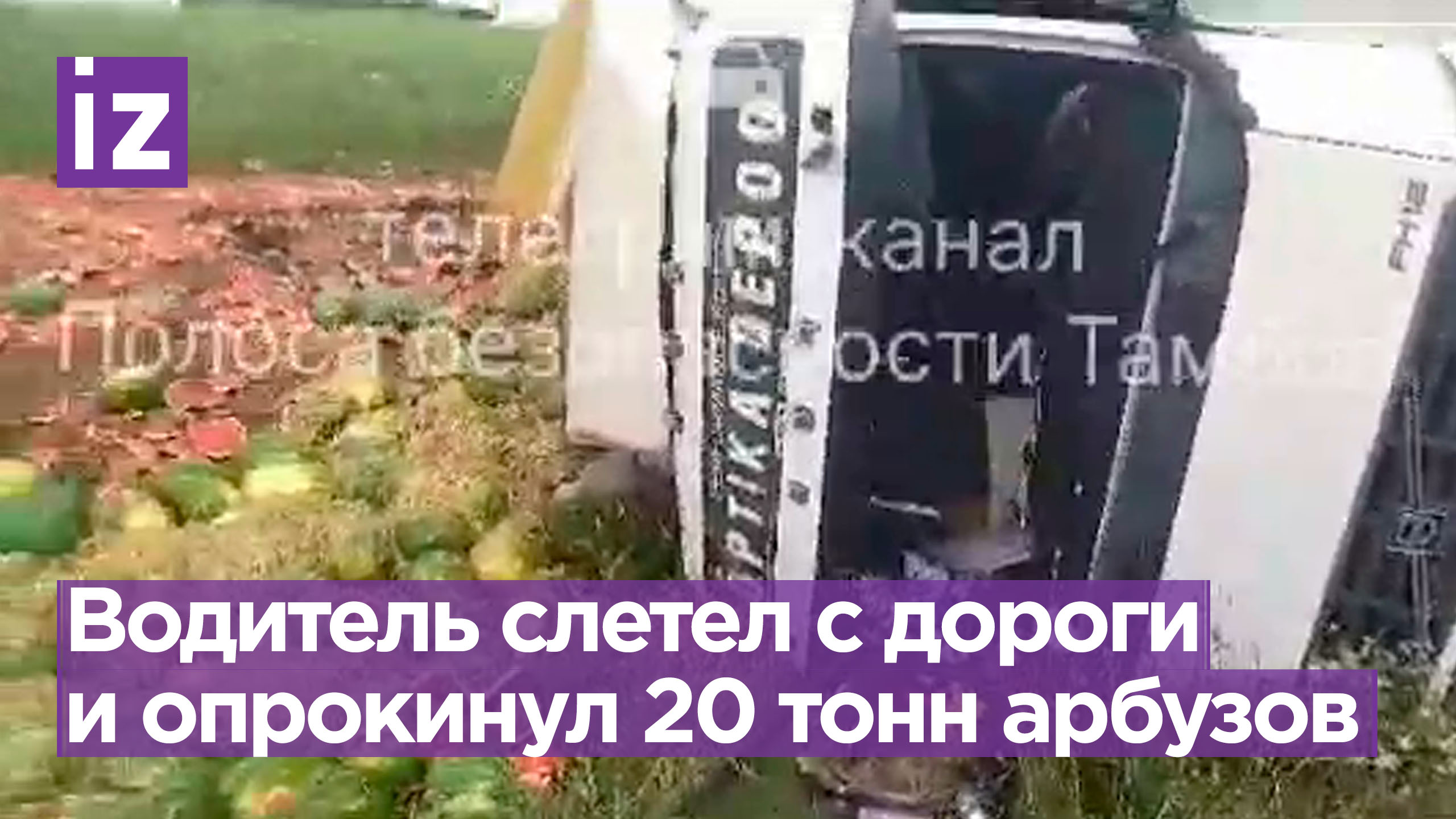 Арбузный день: водитель из Дагестана уснул за рулем и опрокинул весь сладкий груз в тамбовские поля
