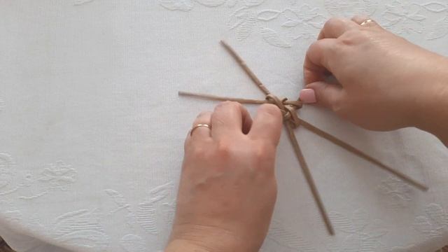 Цветок САКУРЫ из 3 трубочек бумажной лозы