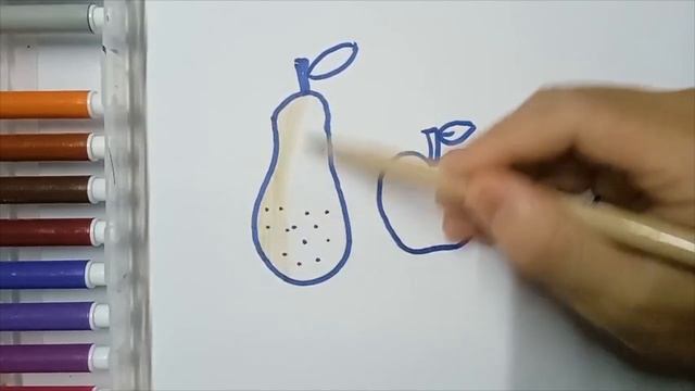 Drawing yummy Fruits with song for kids/Рисование Фрукты для Детей / Bolalar uchun mevalarni chizis