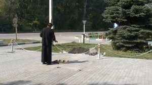 Освящение и закладка камня на месте строительства храма в Узловой