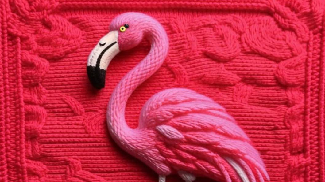 Квадратные вязаные мотивы с ФЛАМИНГО от нейросети. ПОДБОРКА №1.