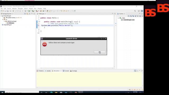 Error:Editor does not contain main type error in java eclipse-[Resolved] смотреть онлайн