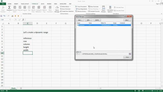 How to create dynamic ranges Excel 2007-2013 смотреть онлайн