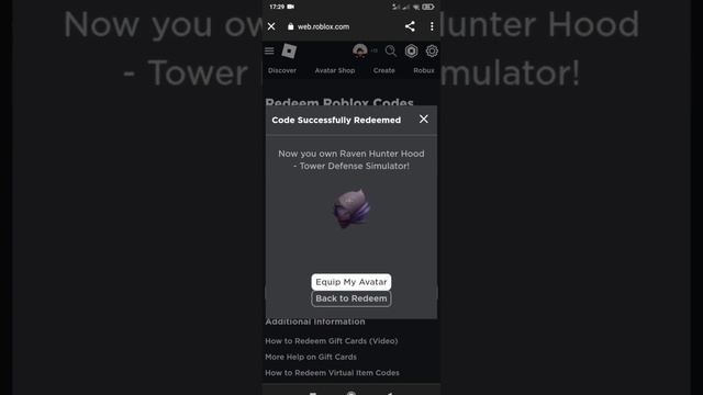 ПОЛУЧИЛ ДОМИНУС Raven hunter hood - tower defense simulator смотреть онлайн