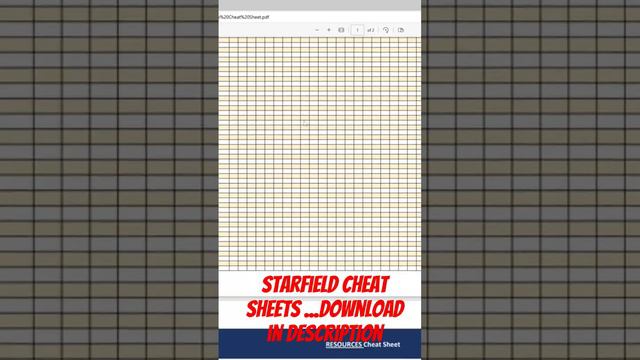 Starfield Cheat Sheets for Download