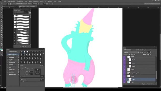 Рисуем в фотошопе монстра. #7дней7идей challenge. смотреть онлайн