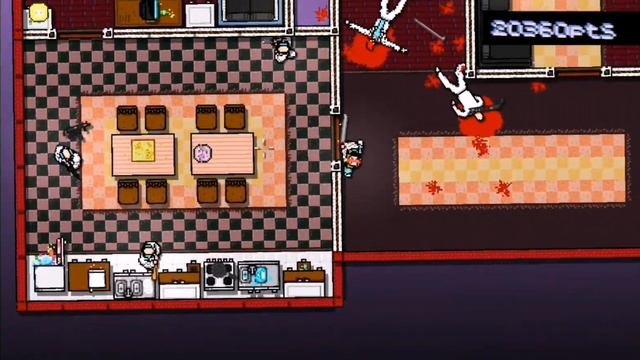 прохождение уровня Full House Hotline Miami (без комментариев)