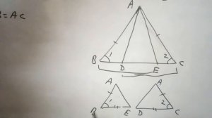 In an isosceles triangle ABCwith AB= BC, D and E are points on BC such that BE=CD. Show that AD=AE.