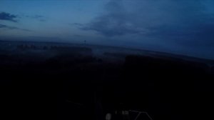 FPV полет . Сибирский осенний туман после заката . FPV flight. Siberian autumn fog after sunset.