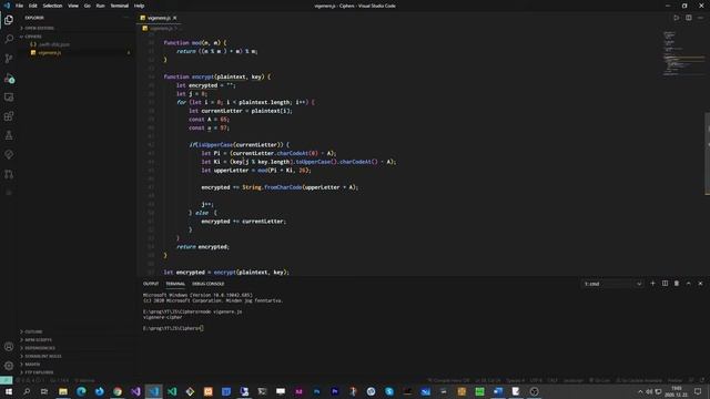 JavaScript - Vigenere cipher/decipher
