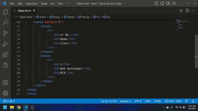 HTML Tutorial: Tables and th, tr, td tags in html how to create a table || By  @theCodeDefinition 