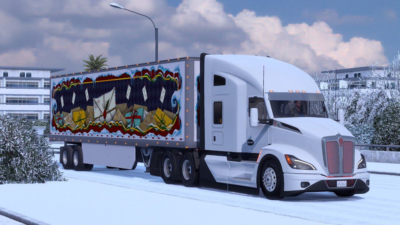 [ATS] New Kenworth T680 Winterland Cristmass Delivery смотреть онлайн