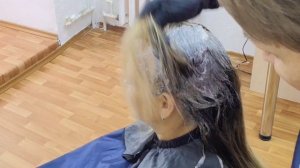?Окрашивание седины в золотисто- медный.Эстель 8/37+8/36+8/16.???