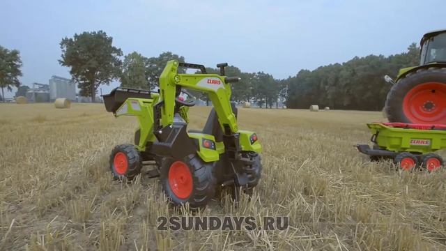 Трактор экскаватор педальный FALK 1010W и 1010WH с прицепом смотреть онлайн