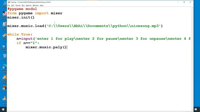 #python music player in python by pygame modul