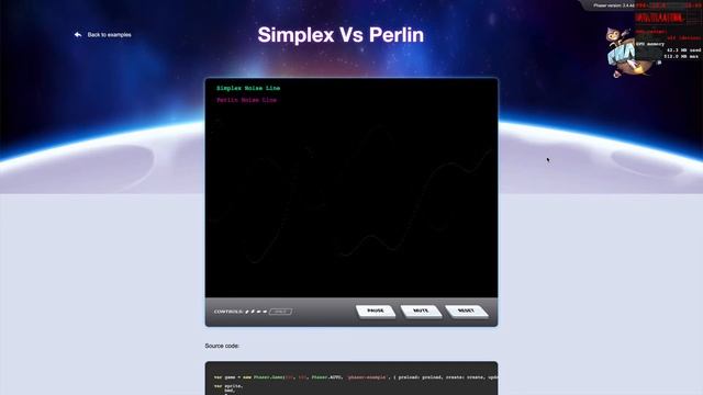 Phaser : Simplex and Perlin Noise