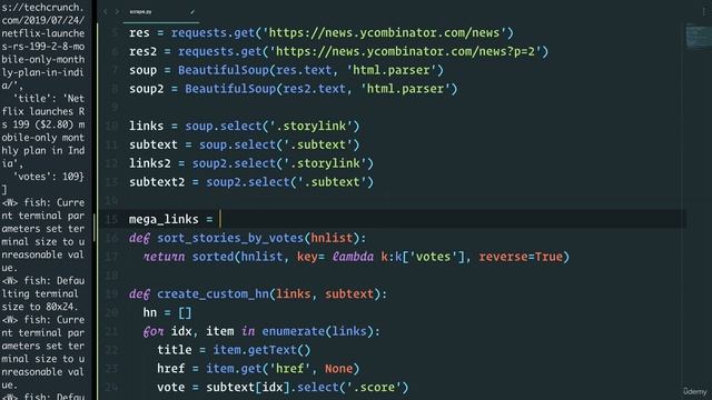 Solution Hacker News Project 3 - Python Full Course for Beginners 2023