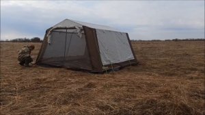 Шатер-тент Outventure Royal House: процесс сборки и установки на местности.