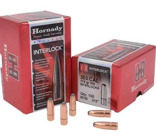 Hornady Interlock .312 (.303) 174 gr/11,3 грамм, RN, ВС-0,262