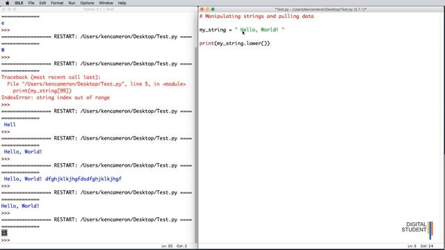 14. Python 3 - String Manipulation and data pulling - Digital Student Online School смотреть онлайн