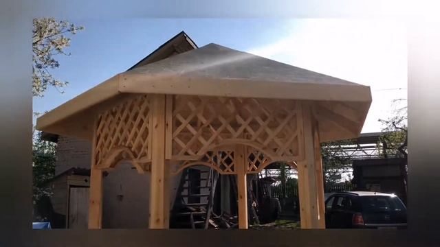 Деревянная шестигранная беседка 0153 смотреть онлайн