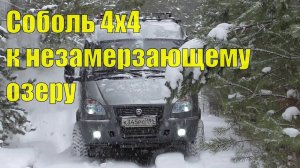 На Соболе 4х4. Едем на Тёплое озеро! Нападало снегу! Лебедка!
