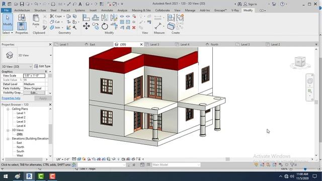 Revit 3D Building | Revit 2021 | Autodesk Revit Architecture | Revit Modern House Design | Civil 3 смотреть онлайн
