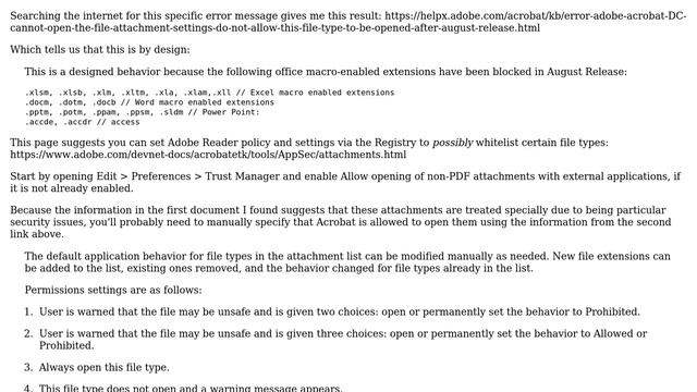 Adobe Acrobat Pro DC can't open attached/embedded Excel .xlsm file смотреть онлайн