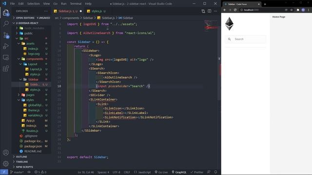 How to build a sidebar with React JS // Styled-Components, Routing, Theming, and Context API