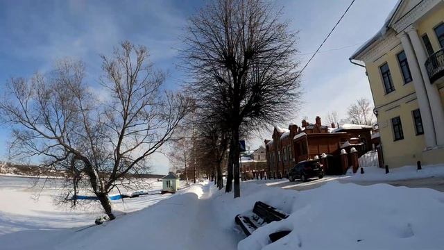 Прогулка по набережной Волги в мороз | Плёс | Ивановская область | Середина марта