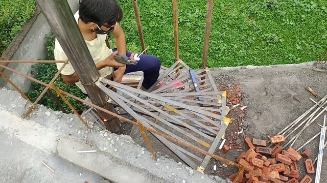 How to making A stairs  metal spiral staircase Very easy making (fabrication works Ideas) смотреть онлайн
