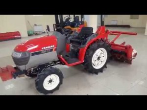 Мини-трактор YANMAR AF-17 с почвенной фрезой. Видео