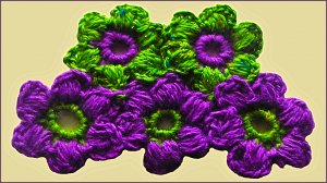 Цветы из пышных столбиков. Столбики крючком. Цветы крючком.