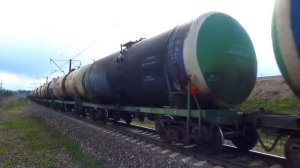 "Дал Медведя!" Тепловоз 2ТЭ116-567 "БалтТрансСервис" с наливным грузовым поездом